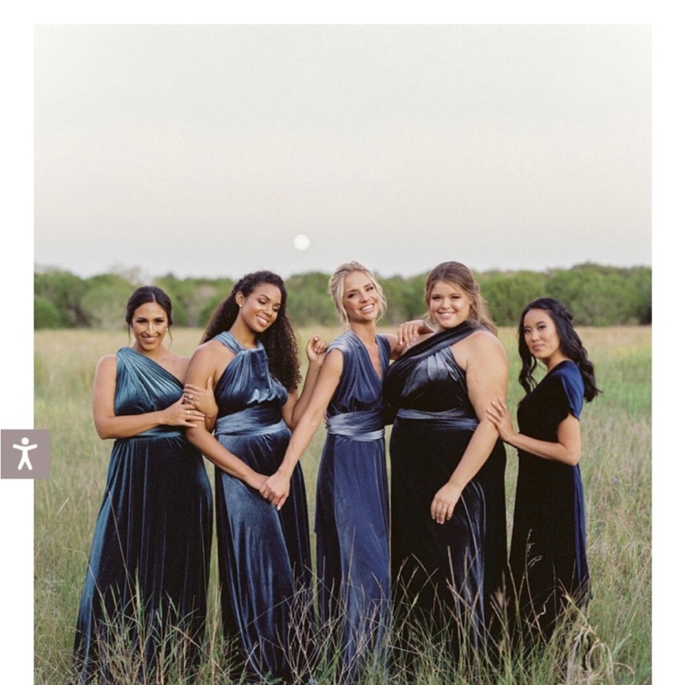 Revelry Navy Blue Velvet Bridesmaid Dress